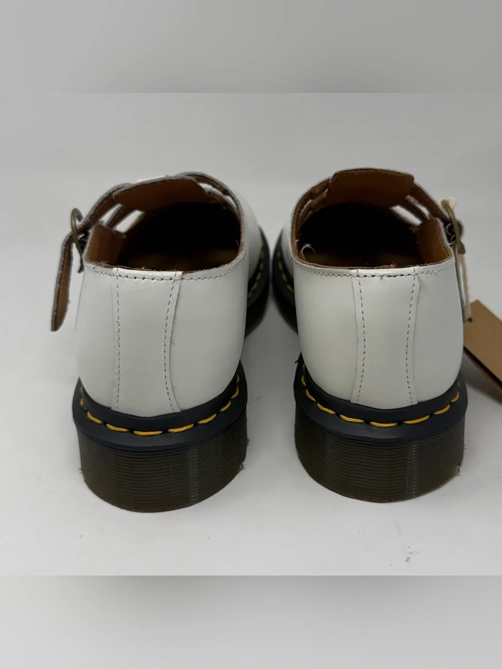 Dr Martens 8065 Mary Jane Shoes Women 7 White Leather Double Buckle NWT
